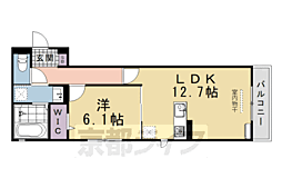 リバティスクエア楓 1LDKの間取図画像