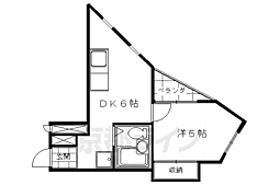 シャトレカルマン 1DKの間取図画像