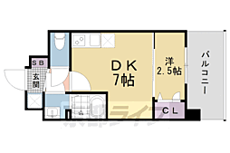 ソルテラス京都勧進橋PARK SIDE 1DKの間取図画像