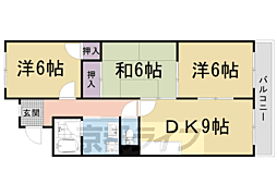嵯峨野ロイヤルハイツ 3LDKの間取図画像