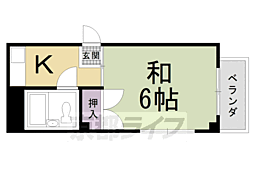 サンスィート金閣 1Kの間取図画像