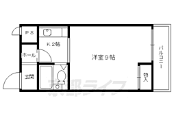 シャルネ深草 1Kの間取図画像