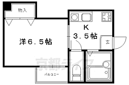 リエス東山三条 1Kの間取図画像