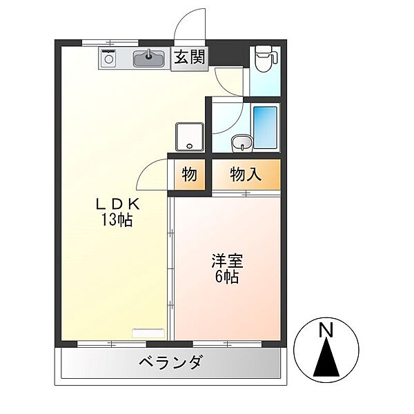 宇都宮アパートメント 201｜栃木県宇都宮市御幸町(賃貸アパート1LDK・2階・39.74㎡)の写真 その2