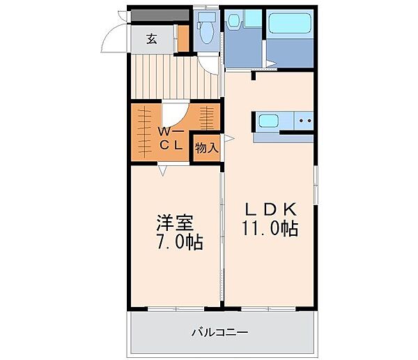 パール　キューブ 105｜栃木県宇都宮市御幸本町(賃貸マンション1LDK・1階・51.42㎡)の写真 その2