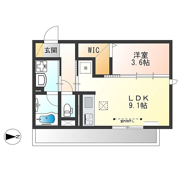 パーパス 302｜栃木県宇都宮市御幸本町(賃貸アパート1LDK・3階・33.52㎡)の写真 その2