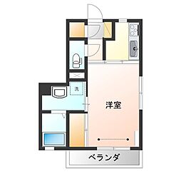 クリアス 1Kの間取図画像