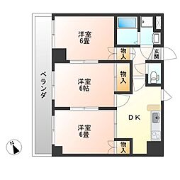 アーバンシェルビル 3DKの間取図画像