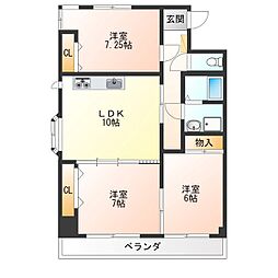 ベルヤナゼ 3LDKの間取図画像
