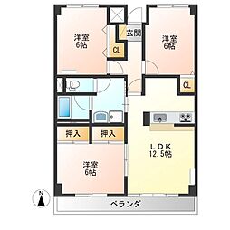 アーバンコート・K 3LDKの間取図画像