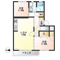 ロワールレジデンス3 2LDKの間取図画像