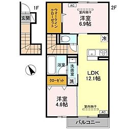 TORISIASアリステラ 2LDKの間取図画像