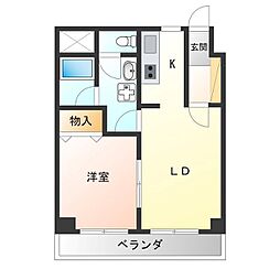 シャングリラ今泉 1LDKの間取図画像
