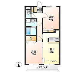 シティパルスギモト3 2LDKの間取図画像