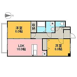 シティパルスギモト3 2LDKの間取図画像