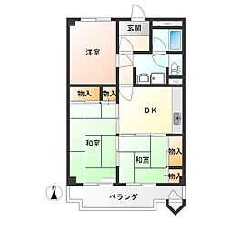 カーサ・エルドラード 2LDKの間取図画像