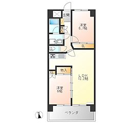 クロワサンス 2LDKの間取図画像