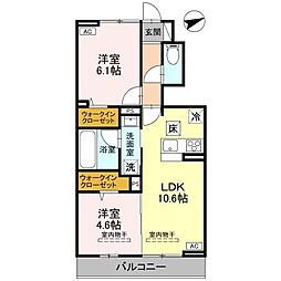 リンクベース 2 2LDKの間取図画像