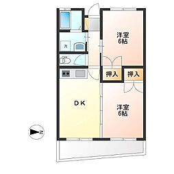 エヌケーコート 2DKの間取図画像