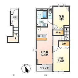 ウイングコート 2LDKの間取図画像