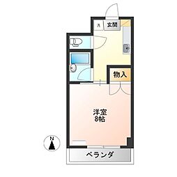エールドシャトー1 1Kの間取図画像