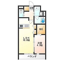 エクリプス 1LDKの間取図画像