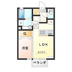 エスポワールブリエ 1LDKの間取図画像