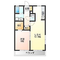コーポS 1LDKの間取図画像