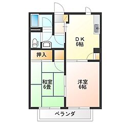 メゾン・ワイズA 2DKの間取図画像
