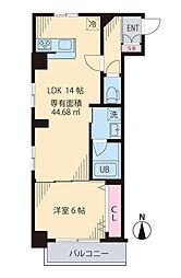 ビイルーム中野 1階1LDKの間取り