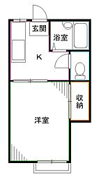 ウイステリア 1Kの間取図画像