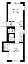 MODULORアサガヤミナミ 1DKの間取図画像