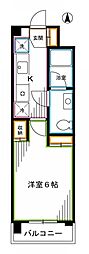 HISTORIA・K 1Kの間取図画像