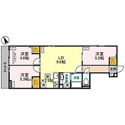 セレスティア松が丘 3LDKの間取図画像