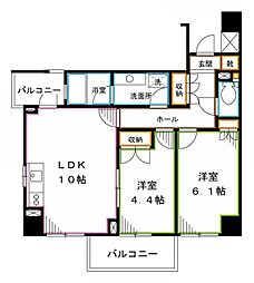 K'S新中野 2LDKの間取図画像