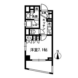 レジディア中落合-B 1Kの間取図画像