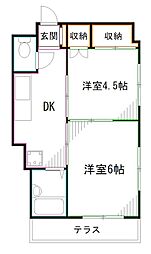 ヒルズタカハシ 2DKの間取図画像