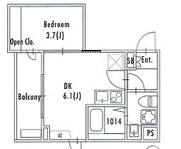 GRANPASEO 阿佐ヶ谷II 1DKの間取図画像