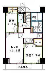 レジディア杉並方南町 2LDKの間取図画像
