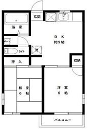 ベルメゾン 2DKの間取図画像