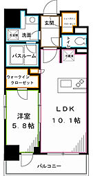 パークアクシス東高円寺 1LDKの間取図画像