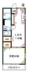 ウイスタリア中野 1LDKの間取図画像