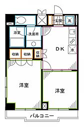 ルーブル中野沼袋 2DKの間取図画像