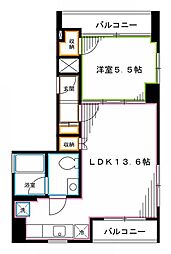 ウィステリア中野 1LDKの間取図画像