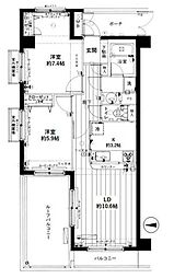 ファミール中野 2LDKの間取図画像