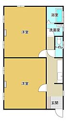 タケダハイツ 2Kの間取図画像