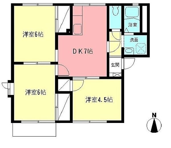 ヴィラ・エクレールA 201｜神奈川県伊勢原市高森４丁目(賃貸アパート3DK・2階・50.48㎡)の写真 その2