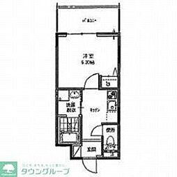 セントラルコート 1Kの間取図画像