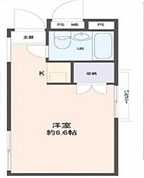 ニューハイツ武蔵関 ワンルームの間取図画像
