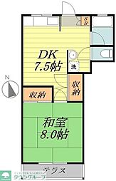 チェリーパーク 1DKの間取図画像